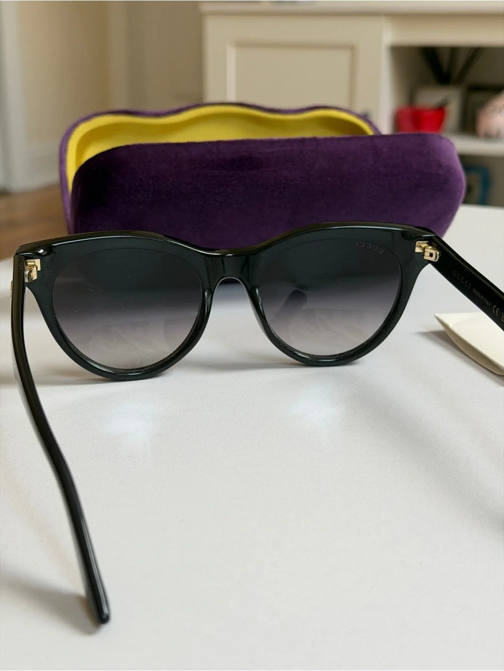 Gucci Women's Black Cat-Eye Sunglasses